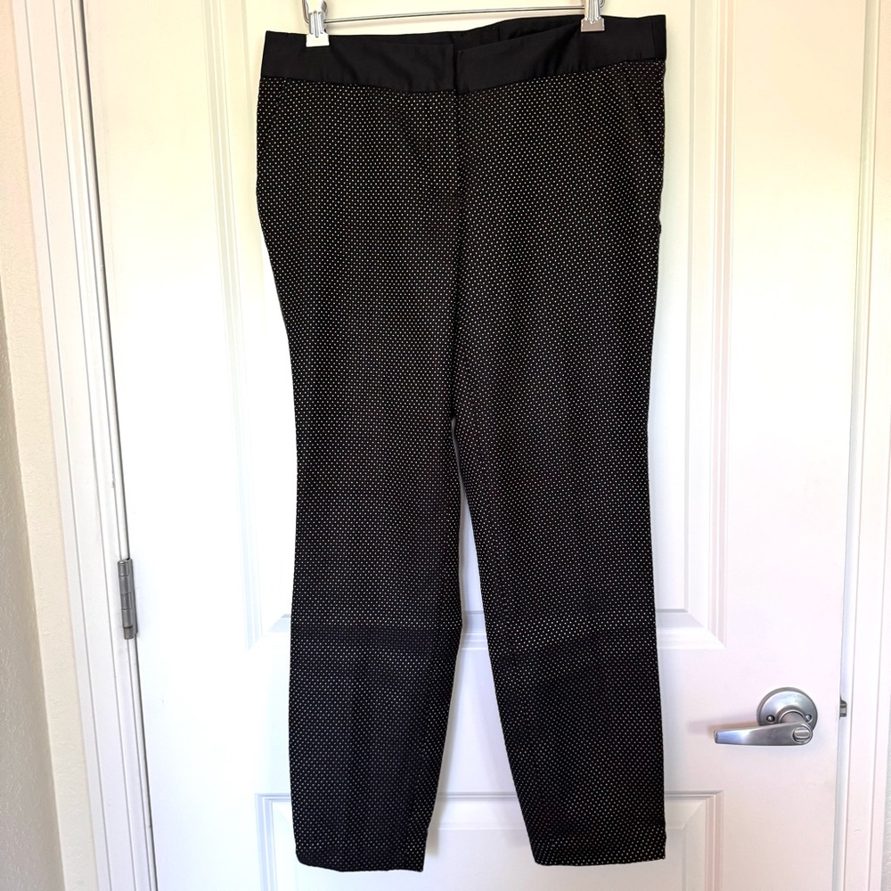 Cynthia Rowley Micro Dot Zippered Ankle Dress Pants